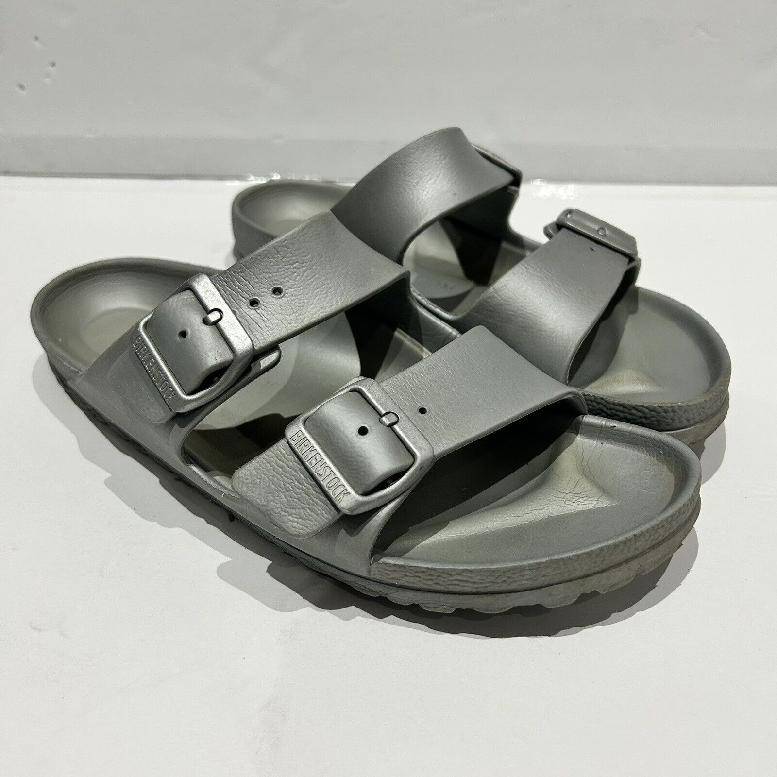 Birkenstock Womens Arizona Essentials Eva Sandals Metallic Beach Shoes Size Eu39